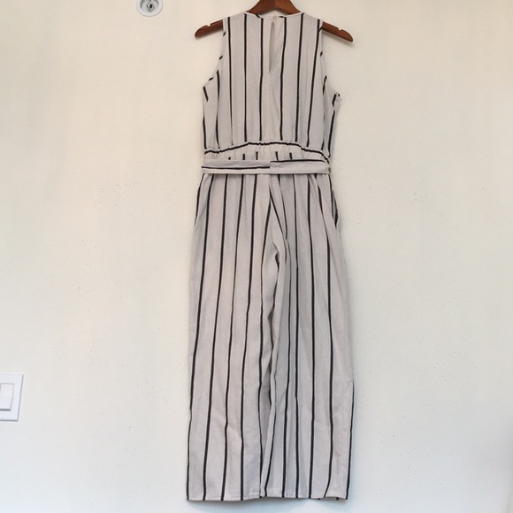 Anthropologie | Drew Black/White Stripes Jumpsuit - Picture 2 of 16